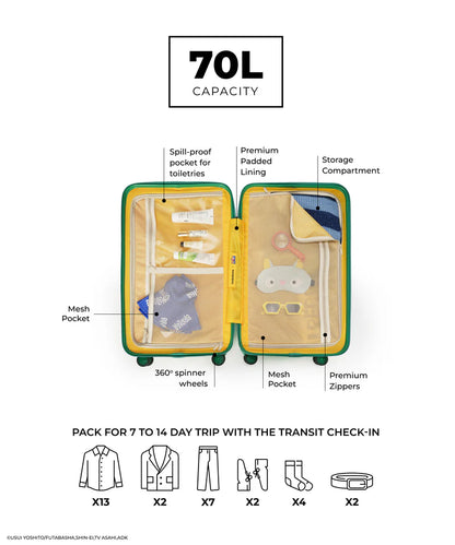 Kids & Cartoon Hard-Shell Suitcase – TSA Lock, 360° Spinner Wheels, Lightweight Check-In Luggage