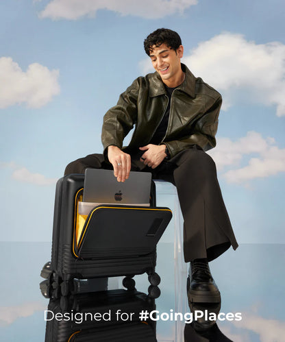 Front-Open Trunk Suitcase with Laptop Compartment – TSA Lock & Spinner Wheels