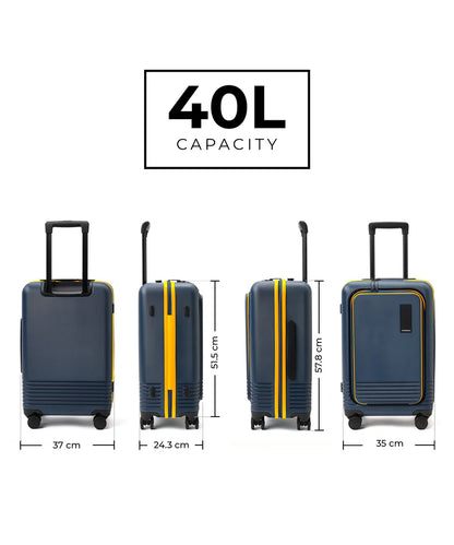 Front-Access Cabin Suitcase – Carry-On Luggage with Laptop Compartment