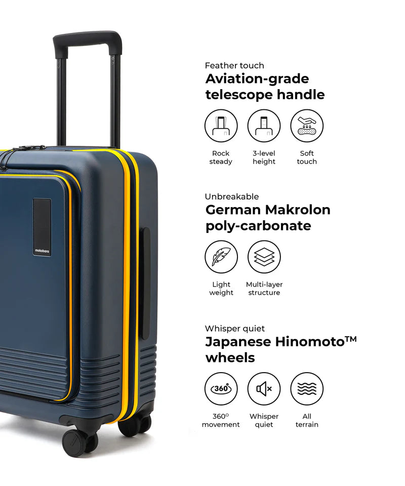 Front-Access Cabin Suitcase – Carry-On Luggage with Laptop Compartment