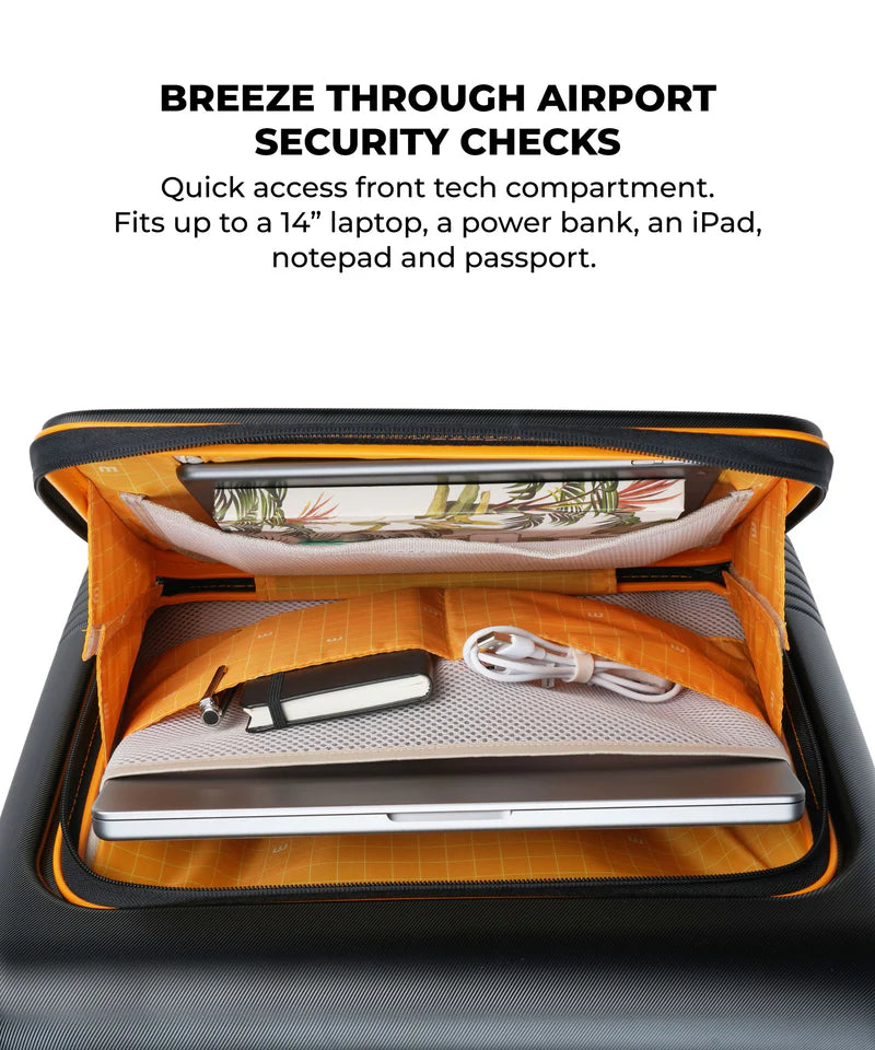 Front-Open Trunk Suitcase with Laptop Compartment – TSA Lock & Spinner Wheels