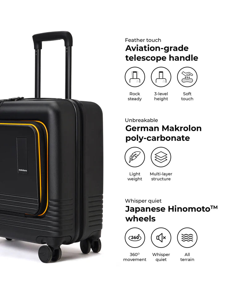 Front-Open Trunk Suitcase with Laptop Compartment – TSA Lock & Spinner Wheels