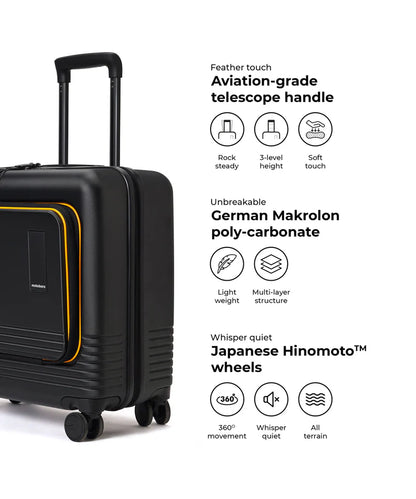Front-Open Trunk Suitcase with Laptop Compartment – TSA Lock & Spinner Wheels