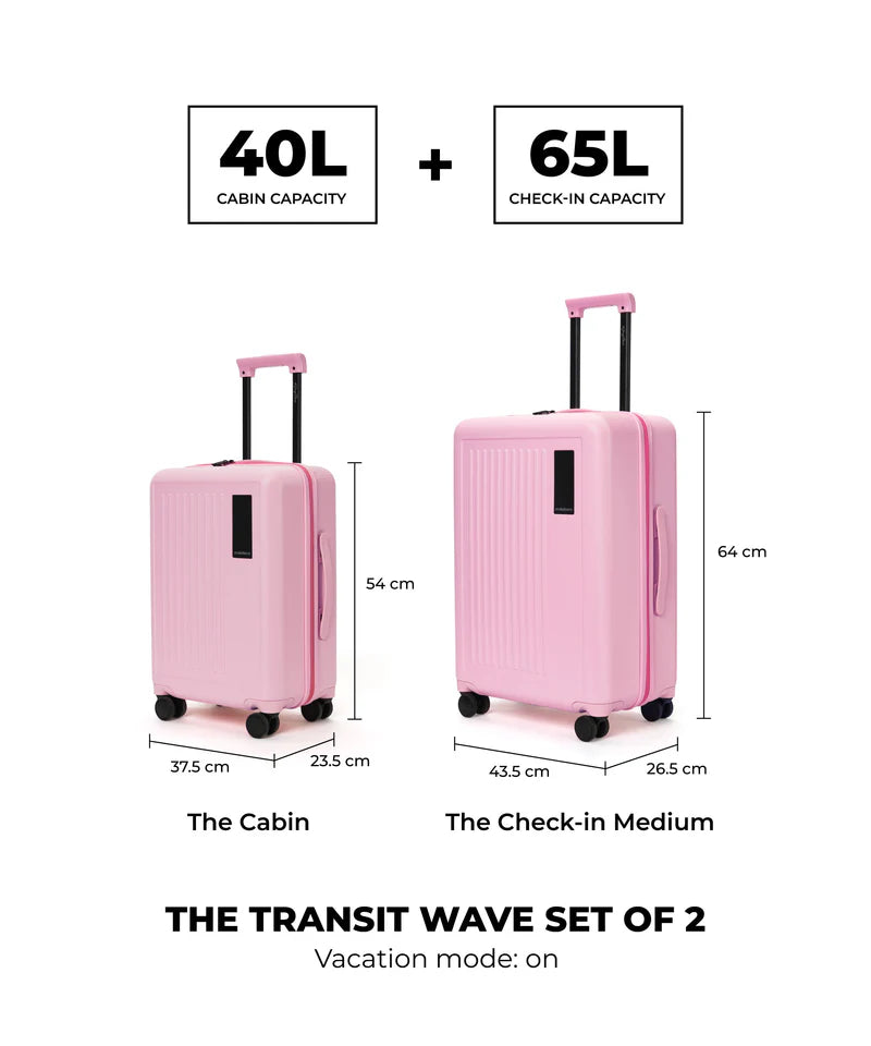 Hard-Shell Luggage Set (2-Piece) – TSA Lock, 360° Spinner Wheels, Lightweight Travel Suitcases