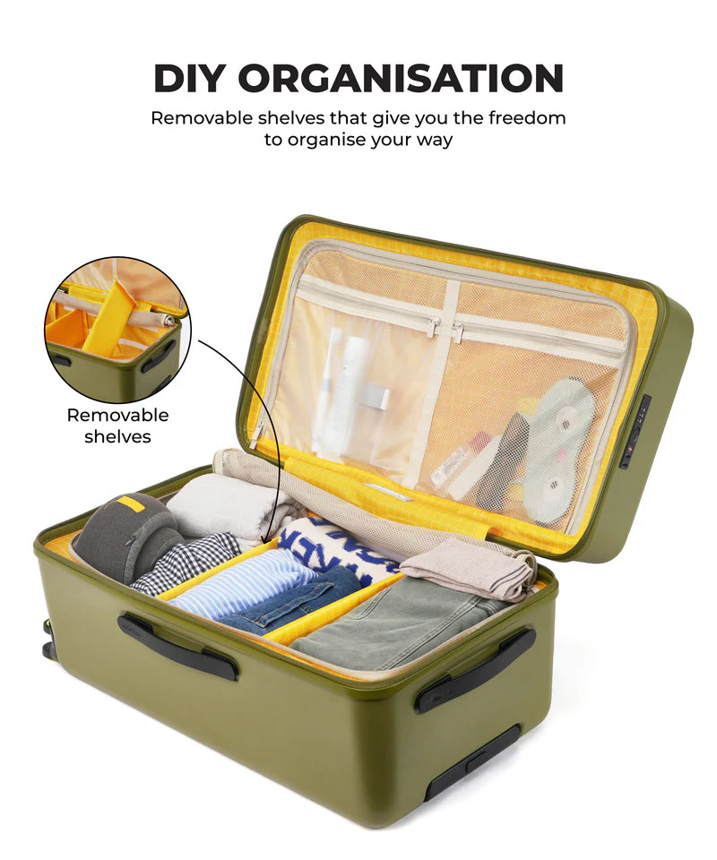 Front-Access Hard-Shell Suitcase – TSA Lock, Spinner Wheels, Business Travel Luggage