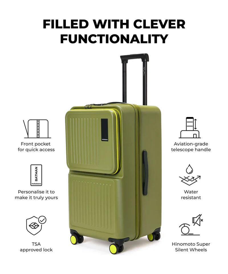 Front-Access Hard-Shell Suitcase – TSA Lock, Spinner Wheels, Business Travel Luggage